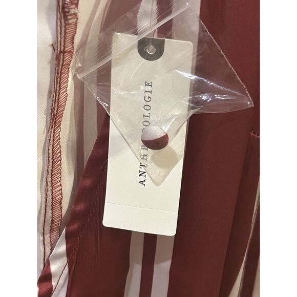 NWT Anthropologie Red/White Silky Pajama Romper size S - Picture 5 of 7
